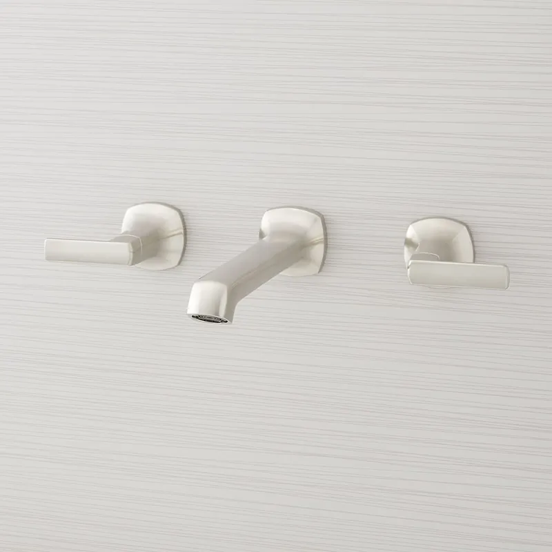 Signature Hardware Sefina 1.2 GPM Wall Mounted Widespread Bathroom Faucet with Pop-Up Drain Assembly Budget