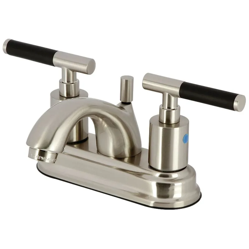 One Day Deal Kingston Brass Kaiser 1.2 GPM Centerset Bathroom Faucet with Pop-Up Drain Assembly and Silicone Rubber-Coated Handles