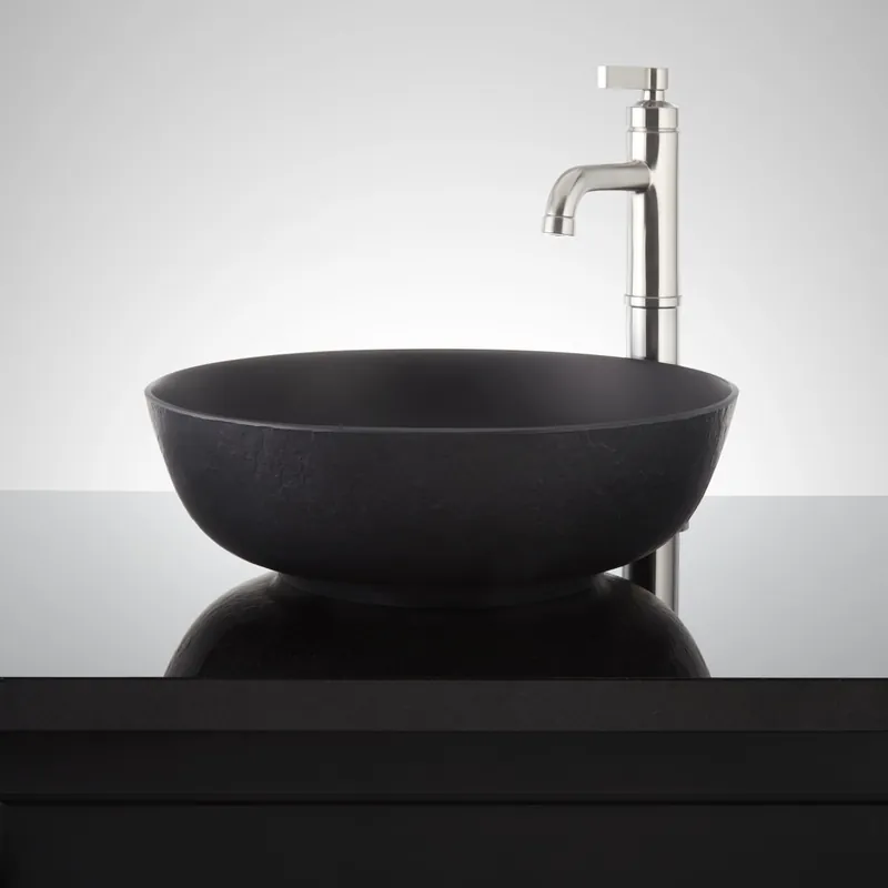 Signature Hardware Elkshire 16" Resin Vessel Bathroom Sink - Matte Black Budget