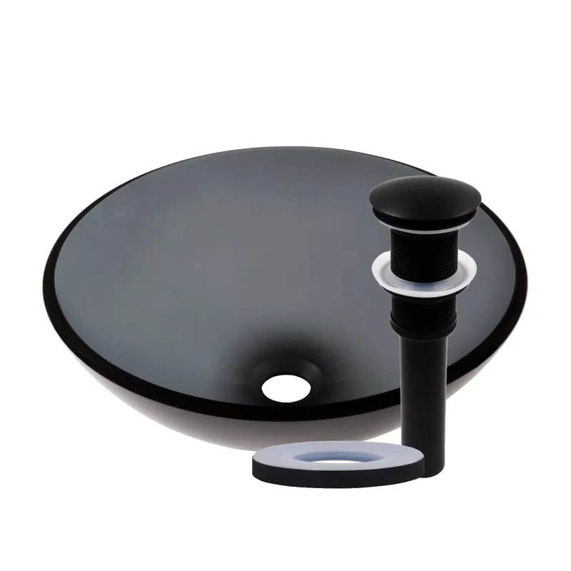 Next Day Delivery Miseno Circular 16-1/2" Tempered Glass Vessel Bathroom Sink