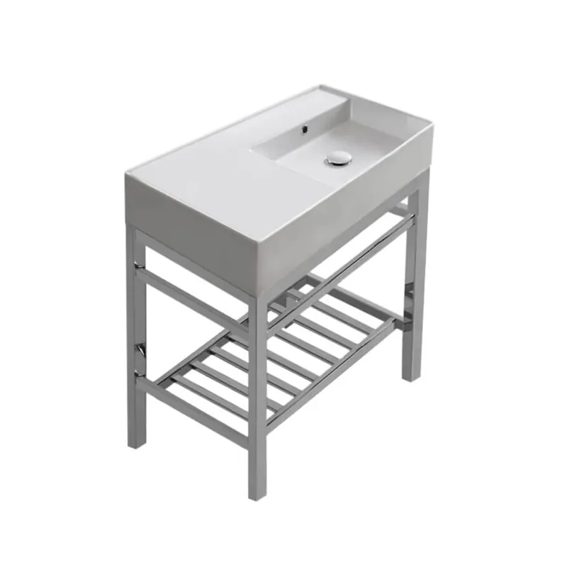 Nameeks Teorema 2 31-7/8" Rectangular Ceramic Console Bathroom Sink with Overflow Fresh Stock