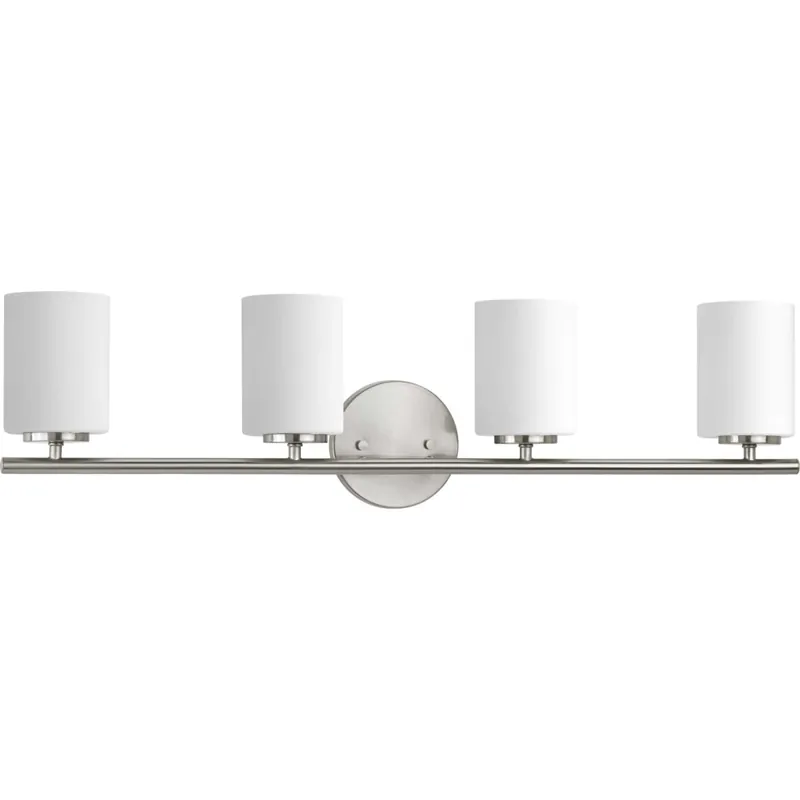 Cheap Progress Lighting Replay 4 Light 31" Wide Bathroom Vanity Light with Etched Glass Shades