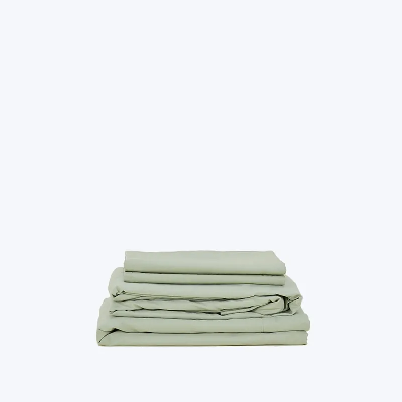 Essential Percale Sheets Sage Warranty Included