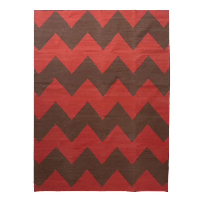 Red Flatweave Cotton Rug - 8'3" x 11'6" Trending