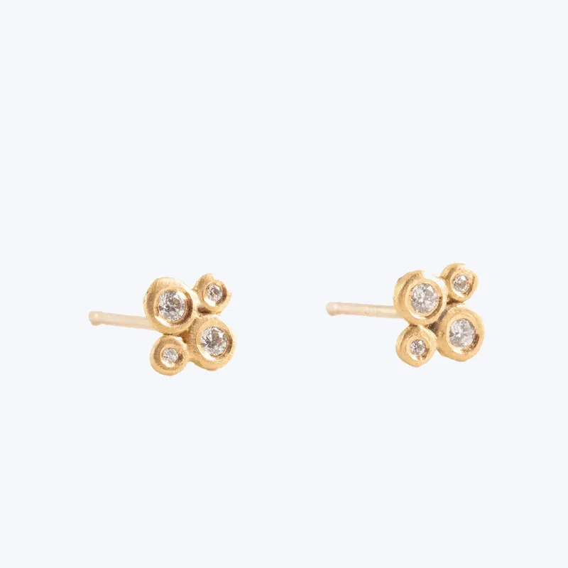22k Gold Multi Diamond Stud Earrings Final Sale