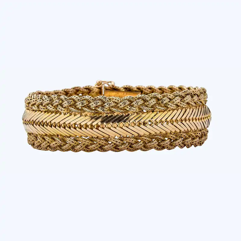 1970s French Braided Zipper Bracelet Free Returns