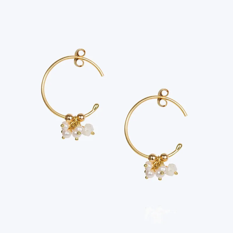 Best Choice Pearl Cluster Hoops