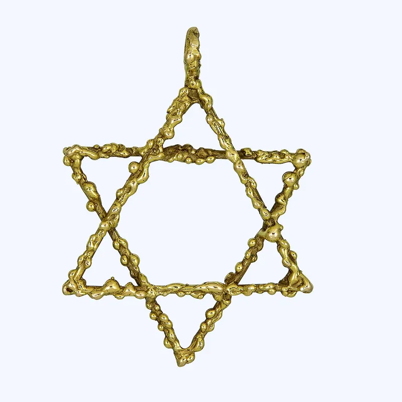 1970s 14K Yellow Gold Star of David Pendant Budget