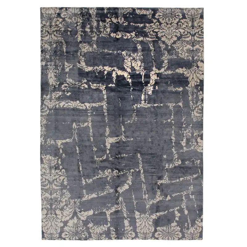 Grey Modern Wool Blend Rug - 9' x 12' Latest