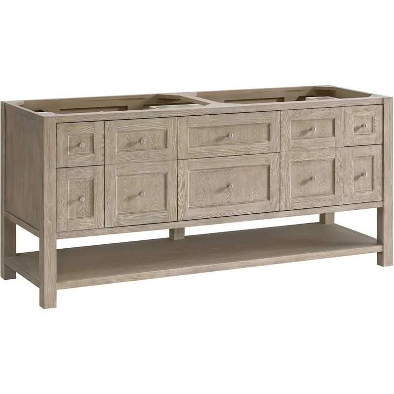 James Martin Vanities Breckenridge 72" Free Standing Double Basin Hardwood Vanity Cabinet Only with USB Port and Electrical Outlet Top Pick