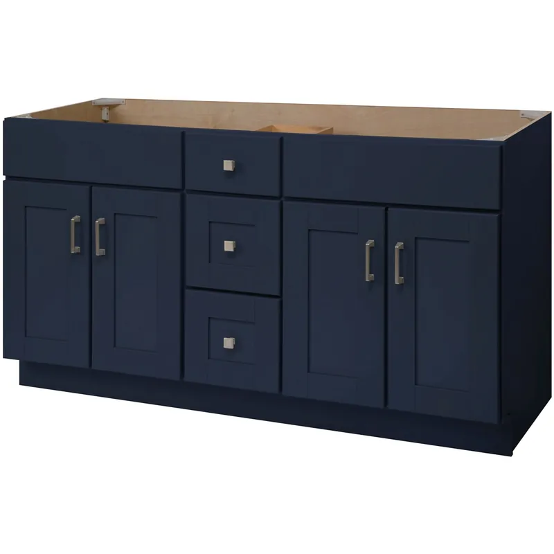 Sunny Wood Blue Topaz 60" Double Free Standing Vanity Cabinet Only - Less Vanity Top Final Sale