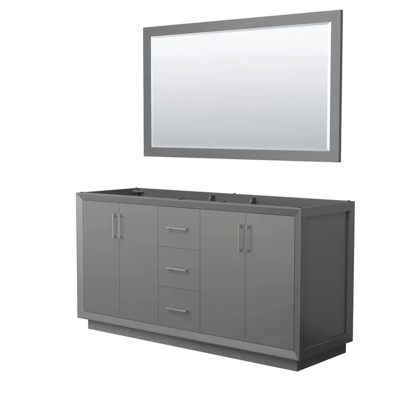 Wyndham Collection Strada 65" Double Free Standing Vanity Cabinet - Less Vanity Top Save Now