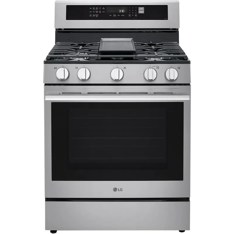 Factory Price LG 30 Inch Wide 6.3 Cu. Ft. Free Standing Fingerprint Resistant Gas Range with UltraHeat Technology