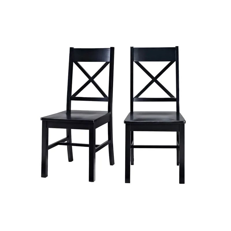 Buy Direct Walker Edison Set of (2) 18" Wide X-Back Wood Dining Chairs