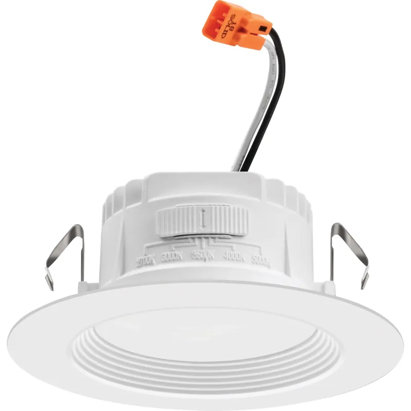 Exclusive Offer Juno Lighting RetroBasics 4" Integrated LED Switchable CCT Baffle Recessed Trim with Medium Base (E26) Adapter