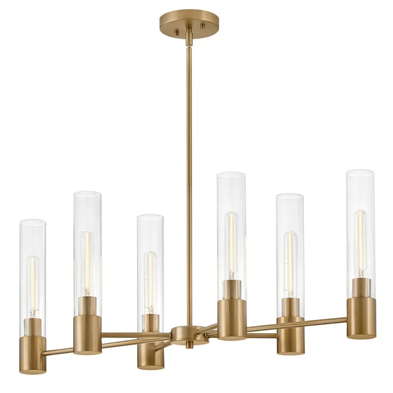 Seasonal Sale Lark Shea 6 Light 34" Wide Linear Chandelier with Clear Glass Shades
