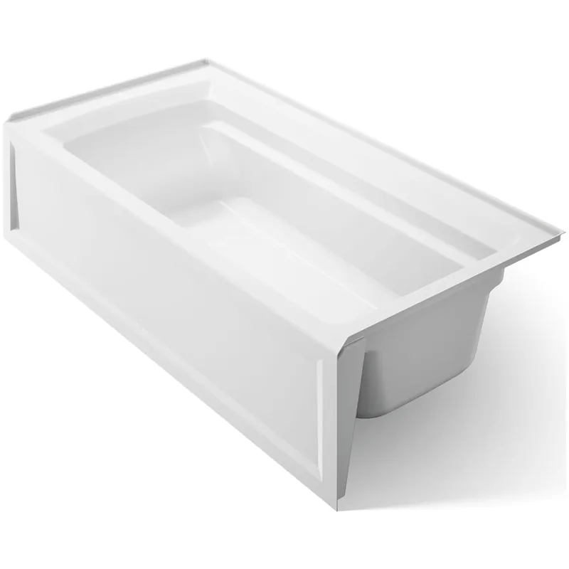 Don’t Miss Out Kohler Archer Collection 72" Three Wall Alcove Soaker Bath Tub with Slotted Overflow, Armrests, Lumbar Support, Textured Bottom and Right Hand Drain