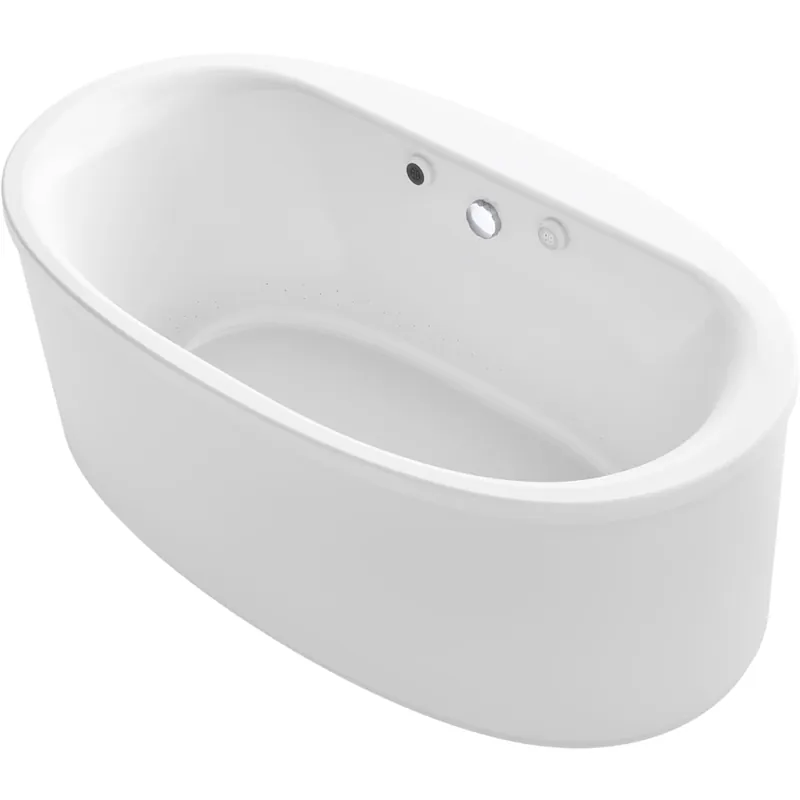 Super Sale Kohler Sunstruck 61" Free Standing Acrylic Air Tub with Center Drain and Overflow