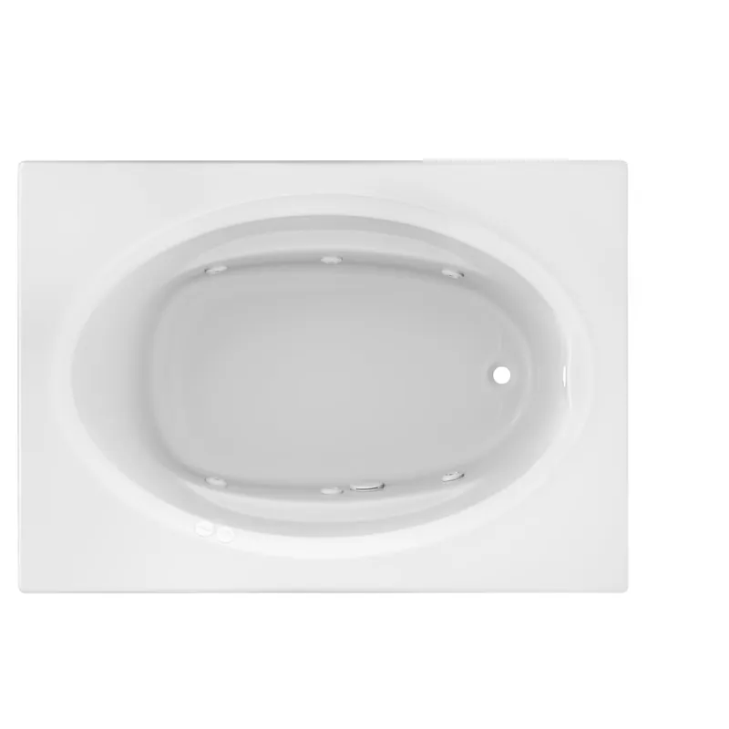 Jacuzzi 60" x 42" Signature Drop In Whirlpool Bathtub with 6 Jets, Air Controls, RapidHeat Water Heater, Right Drain and Left Front Pump High Quality