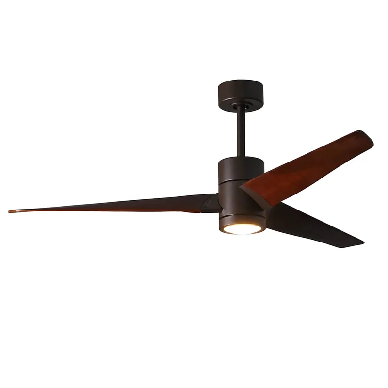 Limited Edition Matthews Fan Company Super Janet 60" 3 Blade Indoor LED Ceiling Fan with Reversible Motor, Wall Control, Remote and LED Light Kit Included