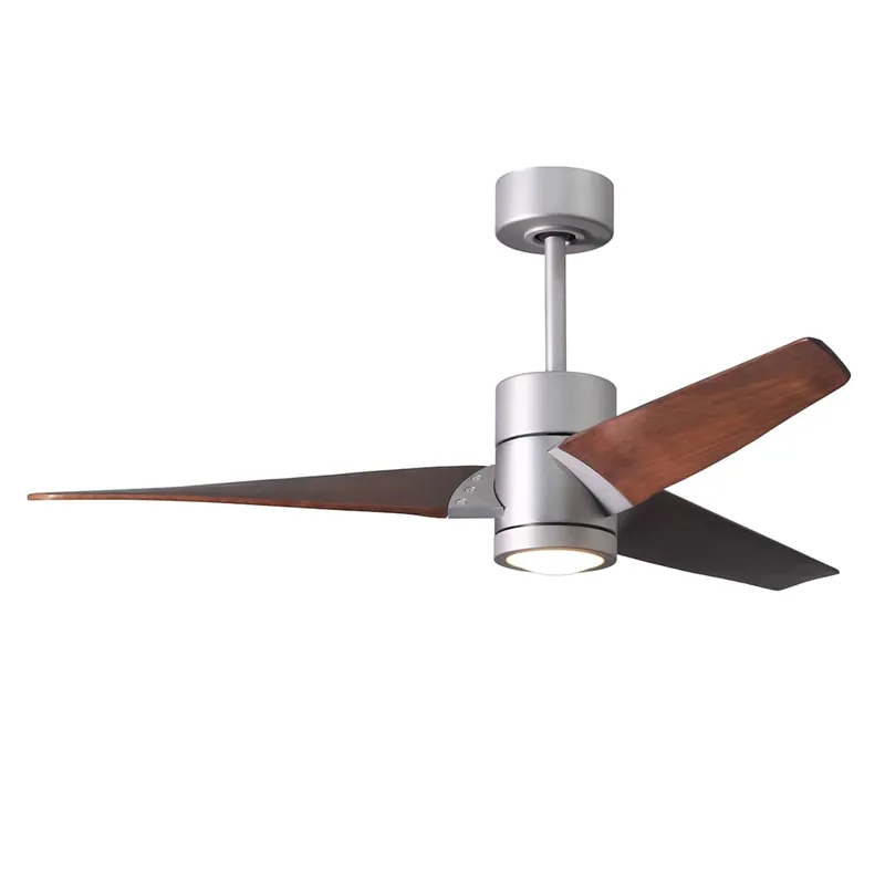 Limited Offer Matthews Fan Company Super Janet 52" 3 Blade Indoor LED Ceiling Fan with Reversible Motor, Wall Control, Remote and LED Light Kit Included
