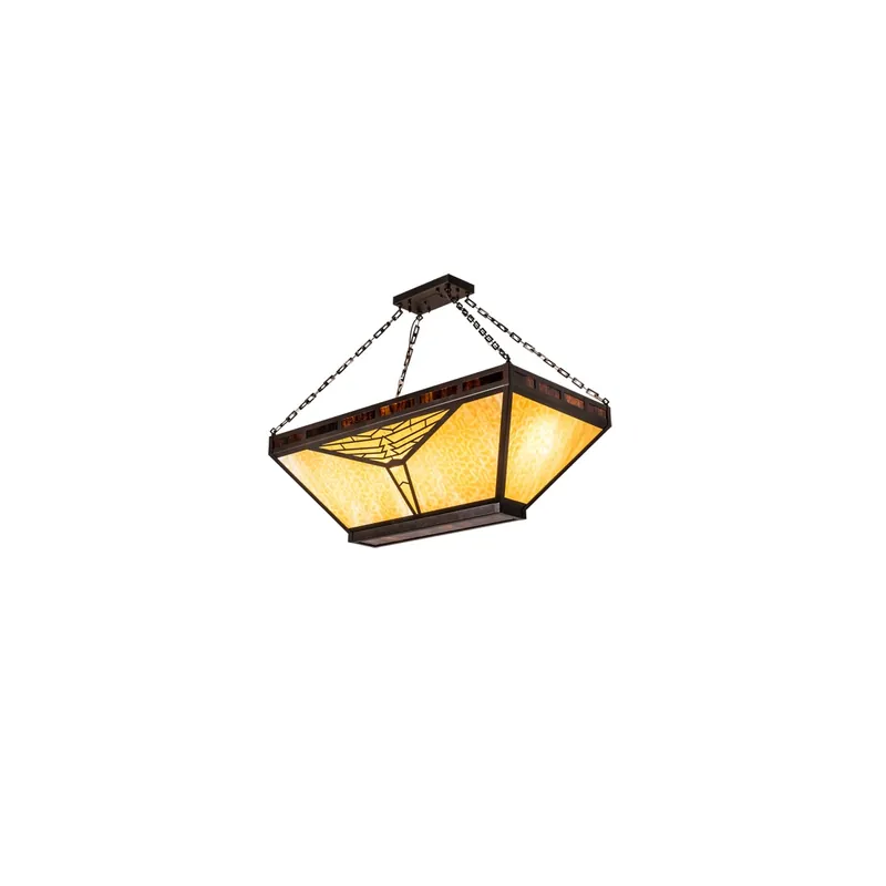 Direct From Manufacturer Meyda Tiffany Nuevo Mission 9 Light 48" Wide Semi-Flush Linear Ceiling Fixture