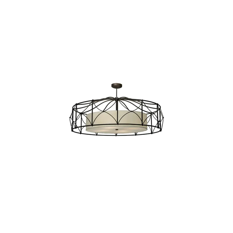 Meyda Tiffany Aspen 4 Light 53" Wide Semi-Flush Drum Ceiling Fixture Handmade