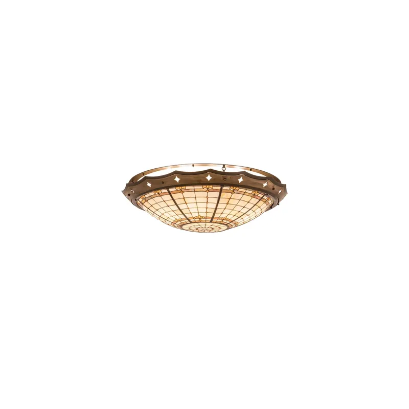 Meyda Tiffany Fleur-de-Lite 8 Light 42" Wide Semi-Flush Bowl Ceiling Fixture Reduced Price