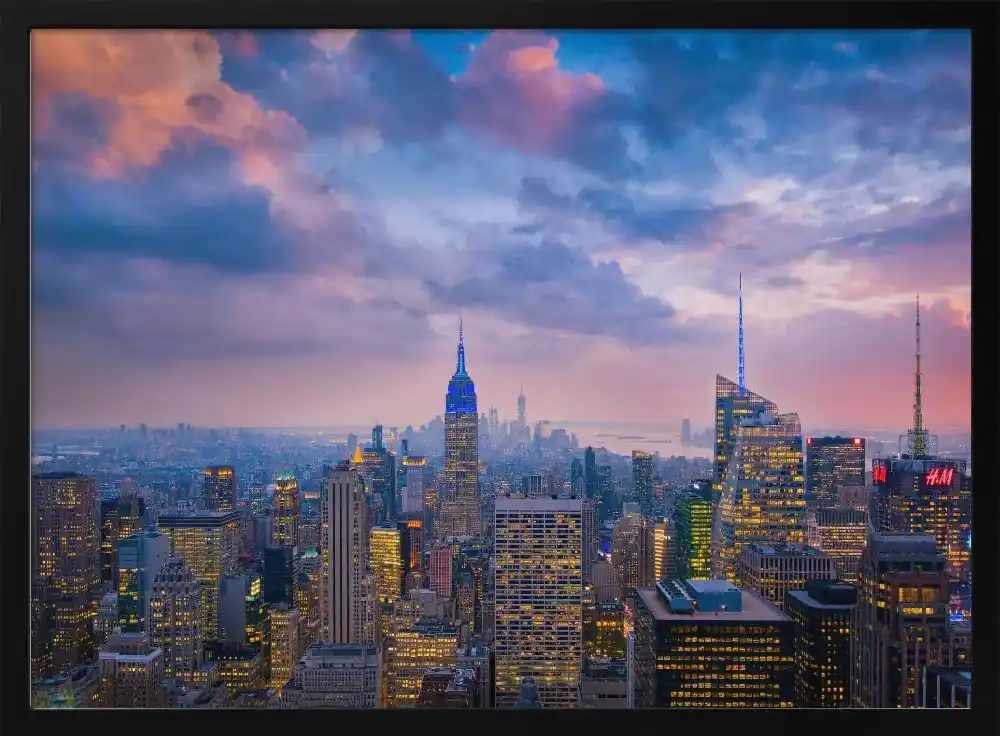 Framed 24x36 Art Print of Top of The Rock by Michael Zheng Stylish Home or Office Decor - 36x24 \\/ Black Frame Hot Picks