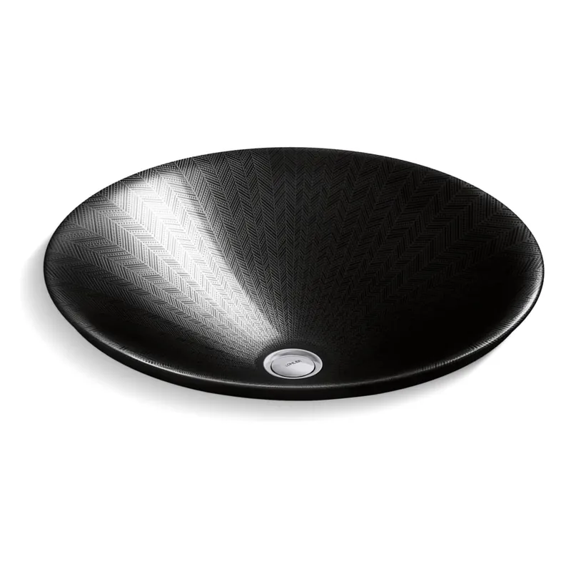 Top Rated Kohler Artist Editions Sartorial 17-11/16" Herringbone Drop In Sink with Center Drain - Less Overflow