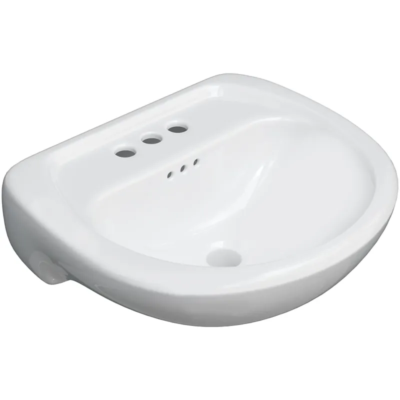 PROFLO Lisbon Valley 20-1/4" Oval Vitreous China Pedestal Bathroom Sink with Overflow and 3 Faucet Holes at 4" Centers Money Back Guarantee