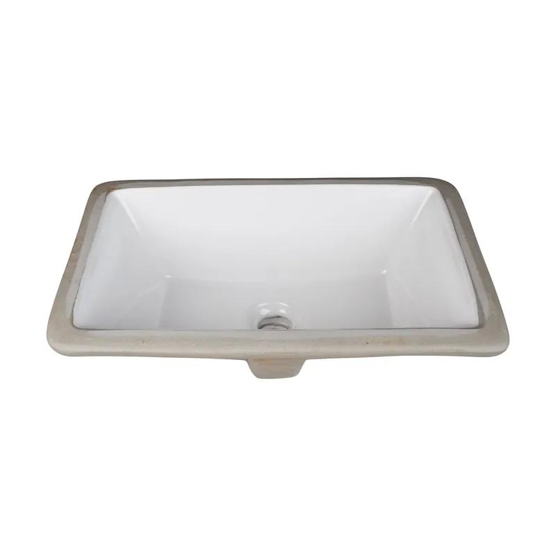 Original Hardware Resources 18-1/8" Rectangular Porcelain Undermount Bathroom Sink with Overflow