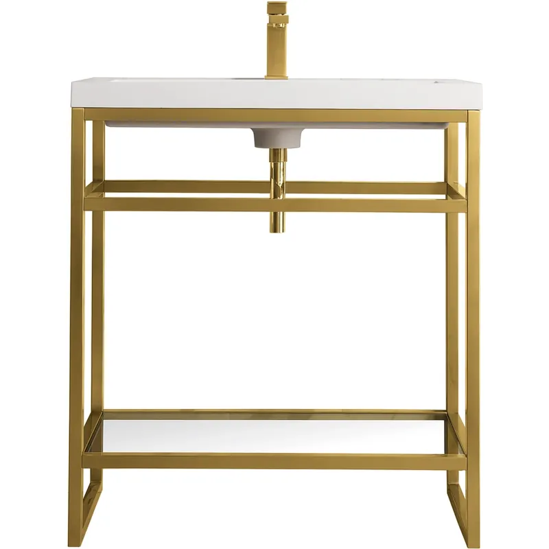 James Martin Vanities Boston 31-1/2" Rectangular Porcelain Console Bathroom Sink with Overflow and Single Faucet Hole Exclusive Offer