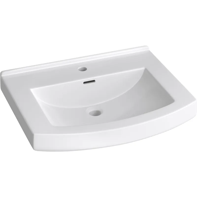 PROFLO Otter Creek 24" Rectangular Vitreous China Pedestal Bathroom Sink with Overflow and 1 Faucet Hole Warranty Included