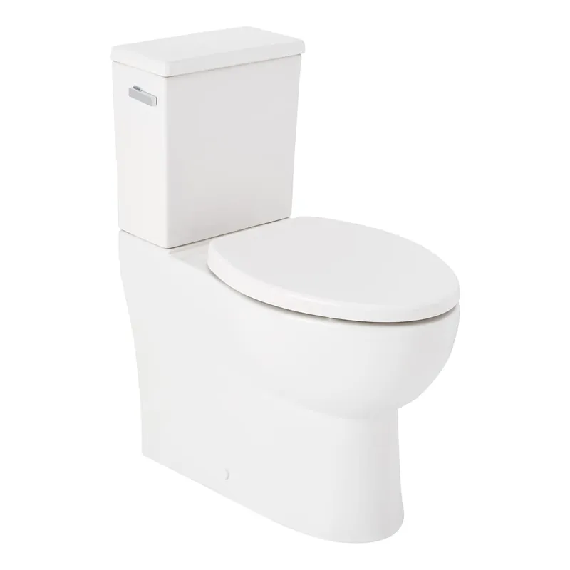 Free Shipping Signature Hardware Lavrik 1.28 GPF Skirted Two Piece Elongated Toilet with Reversible Trip Lever - ADA Compliant - Standard Seat Included
