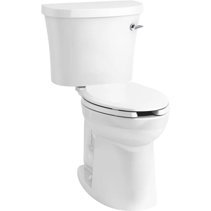 Kohler Kingston 1.28 GPF Two Piece Elongated Chair Height Toilet with Right Hand Lever - Less Seat Viral