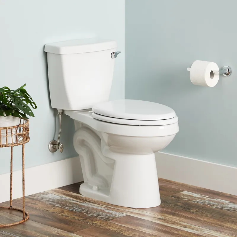 Flash Sale Signature Hardware Bradenton 1.28 GPF Two Piece Elongated Toilet with 12" Rought-In and Right Hand Lever - Seat Included
