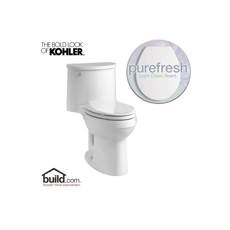 Kohler Adair 1.28 GPF Elongated One-Piece Elongated Comfort Height Toilet with Purefresh Technology (Seat and Tank Included) No Minimum Order