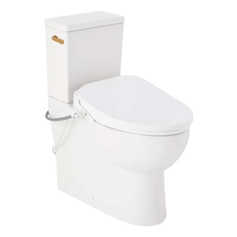 Genuine Signature Hardware Lavrik 1.28 GPF Skirted Two Piece Elongated Toilet with Reversible Trip Lever - ADA Compliant - Bidet Seat Included