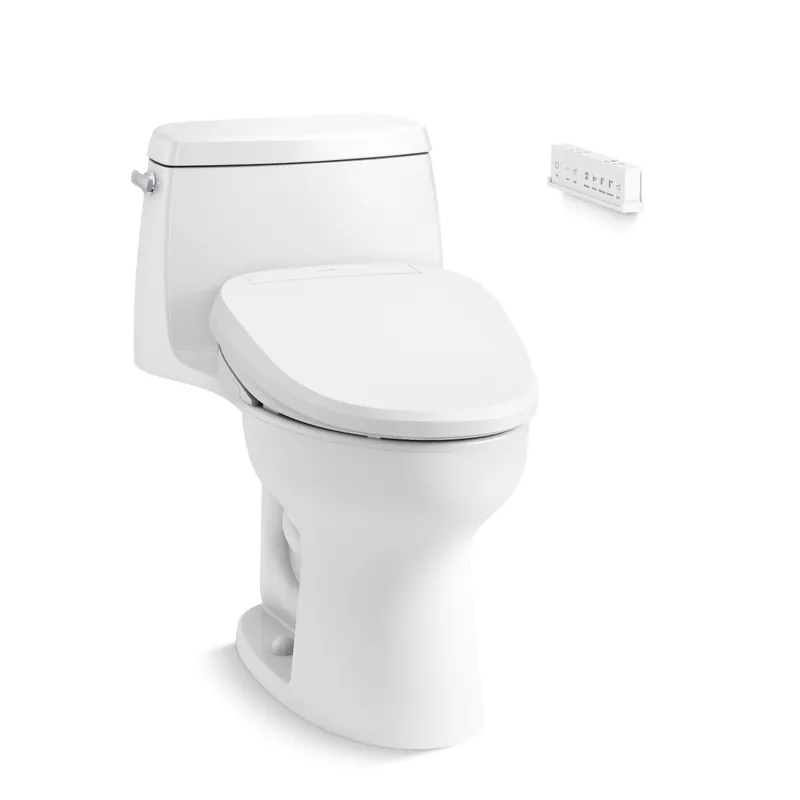 Shop Now Kohler Santa Rosa One-Piece Comfort Height Compact Elongated Toilet - Includes PureWash E820 Elongated Bidet Seat with Remote Control