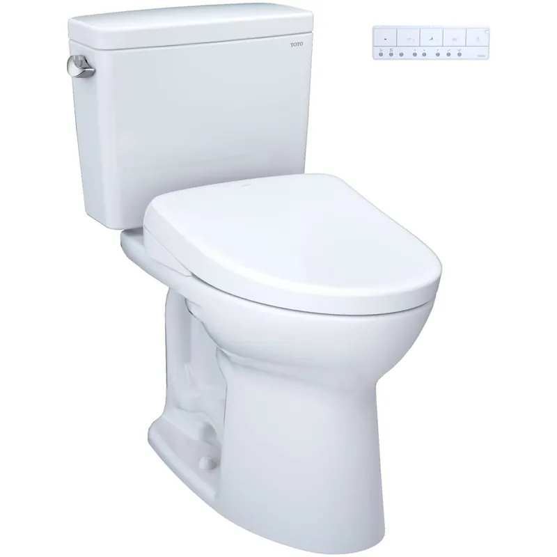 TOTO Drake 1.6 GPF Two Piece Elongated Chair Height Toilet with Washlet+ S7 Heated Bidet Seat, 10" Rough-In, Tornado Flush, EWATER+, PREMIST and Light Flash Sale
