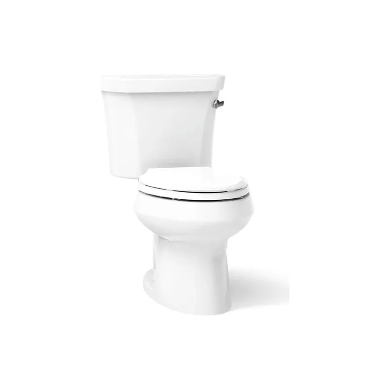 Trusted Brand Kohler 1.28 GPF Two-Piece Elongated Toilet with 12" Rough In, Right Hand Trip Lever and Tank Locks from the Wellworth Collection