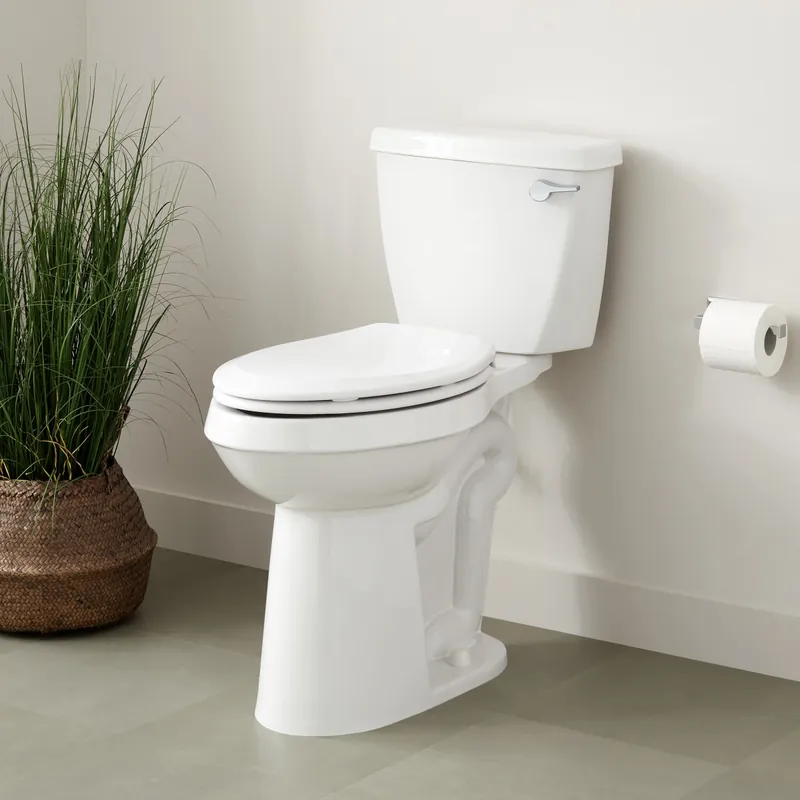 Final Sale Signature Hardware Bradenton 1.28 GPF Two Piece Elongated Chair Height Toilet 12" Rough-In and Right Hand Lever - Less Seat