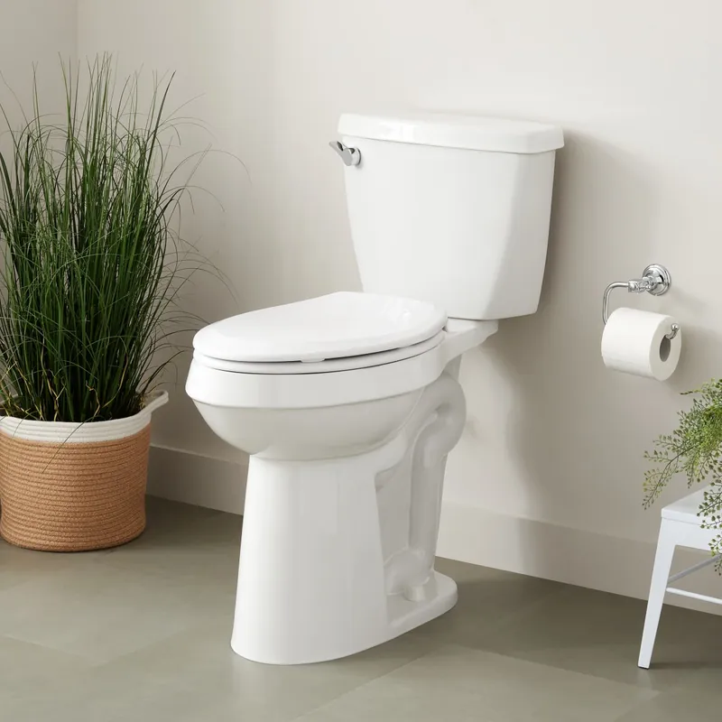 Grab Now Signature Hardware Bradenton 1.28 GPF Two Piece Elongated Chair Height Toilet 10" Rough-In and Left Hand Lever - Less Seat