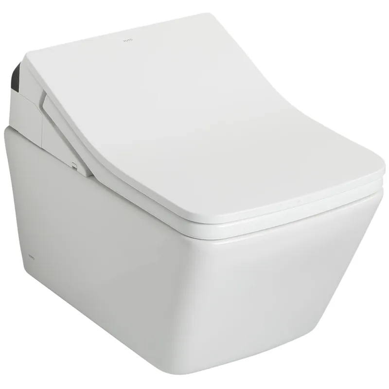 Trending TOTO SP 1.28 GPF Dual Flush Wall Mounted Two Piece Elongated Chair Height Toilet with Auto Flush - Bidet Seat Included