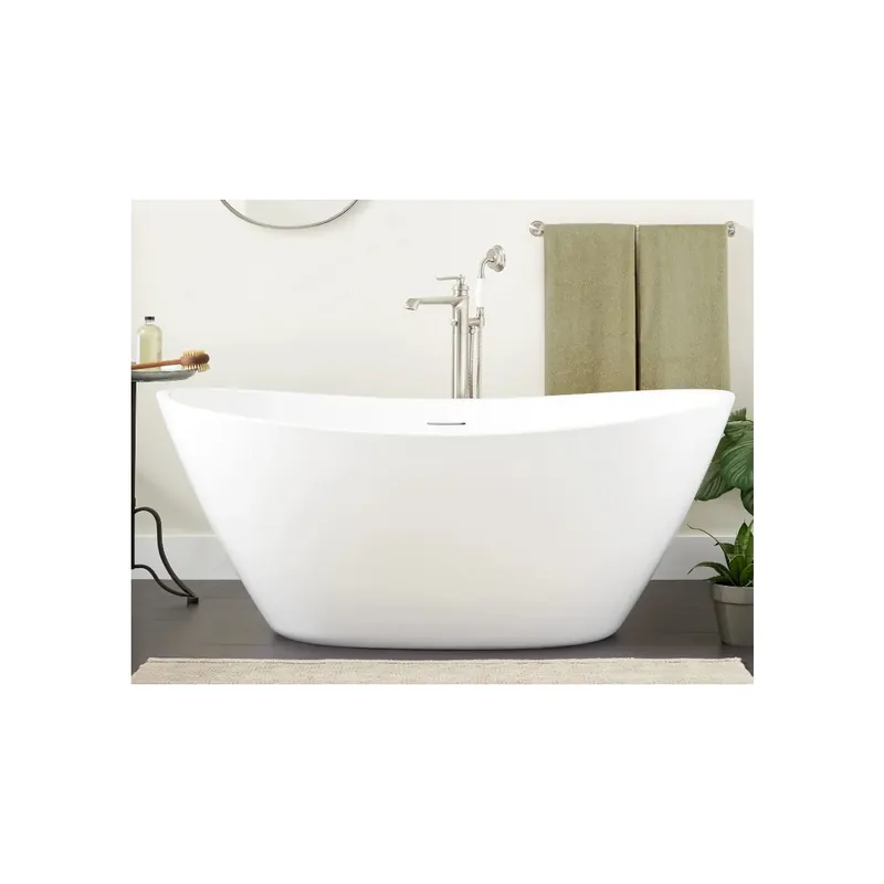 Buy Online Signature Hardware Treece 66" Acrylic Freestanding Tub with Integrated Drain and Overflow