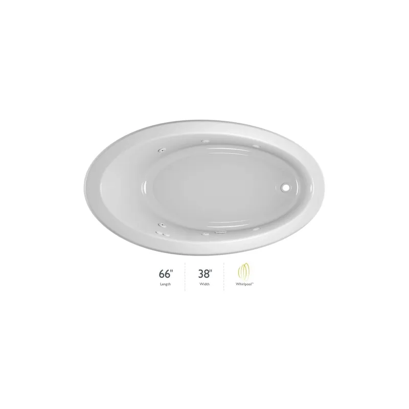 Jacuzzi Signature 66" Drop In Whirlpool Bathtub with 6 Jets, Air Controls, RapidHeat Water Heater, Right Drain and Left Pump Buy Online