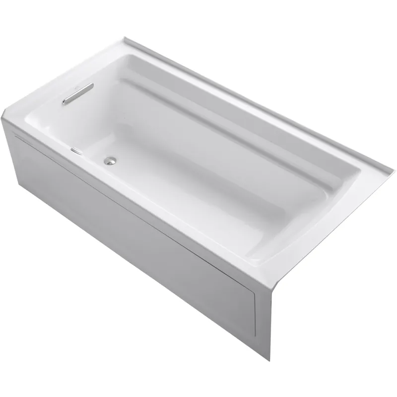 Mega Sale Kohler Archer 72" Three Wall Alcove Acrylic Air Tub with Left Drain and Overflow - Comfort Depth Design