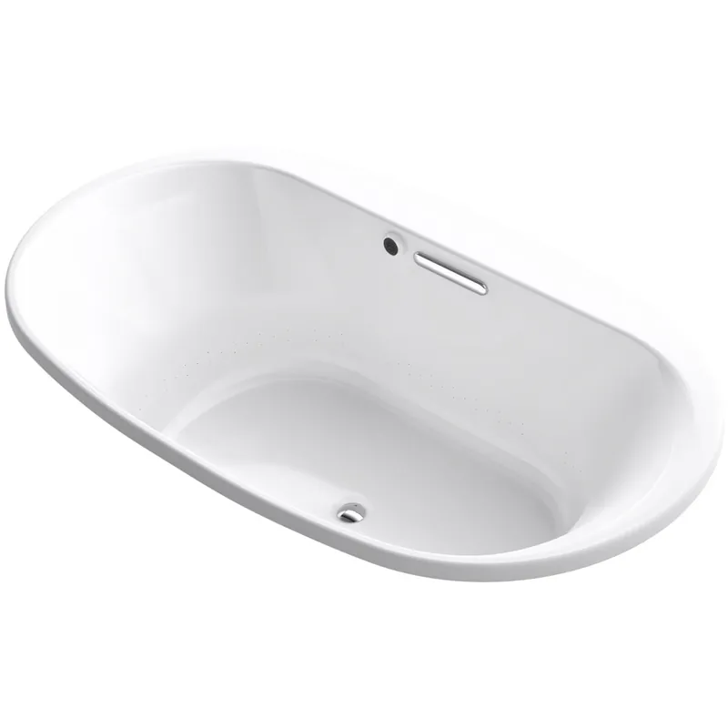 Kohler Underscore Oval 72" Drop In Acrylic Air Tub with Center Drain and Overflow Crafted