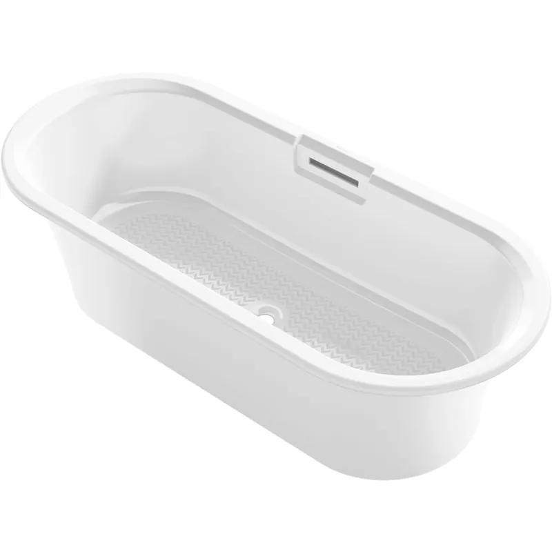 Kohler Volute 71" Free Standing Enameled Cast Iron Soaking Tub with Reinforced Resin Pedestal Base, Center Drain, Brass Drain Assembly, and Slotted Overflow Shop Now